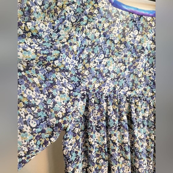 ANNA SUI FLORAL BUTTERFLIES SLEEVELESS EMBROIDERED DETAIL SQUARE NECKLIN… - Picture 13 of 16